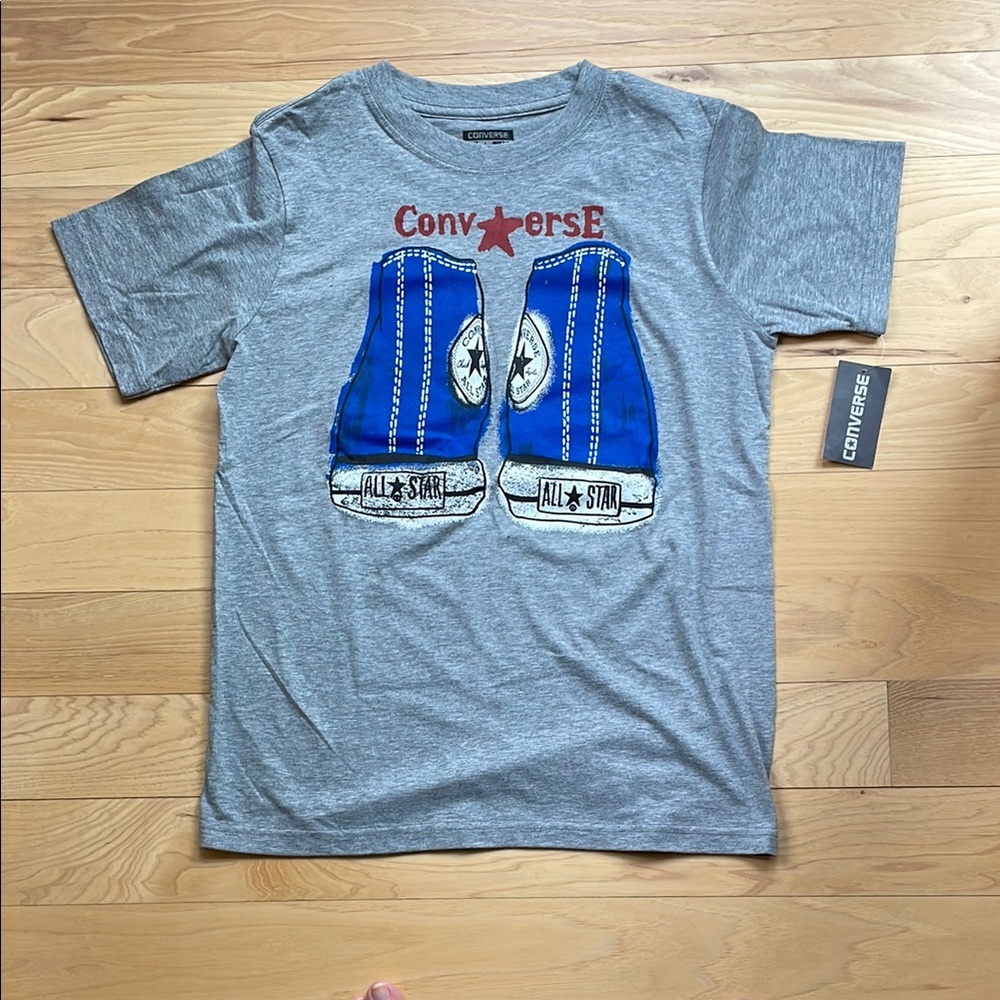 NWT Converse Blue and Gray Short Sleeve Graphic Tee